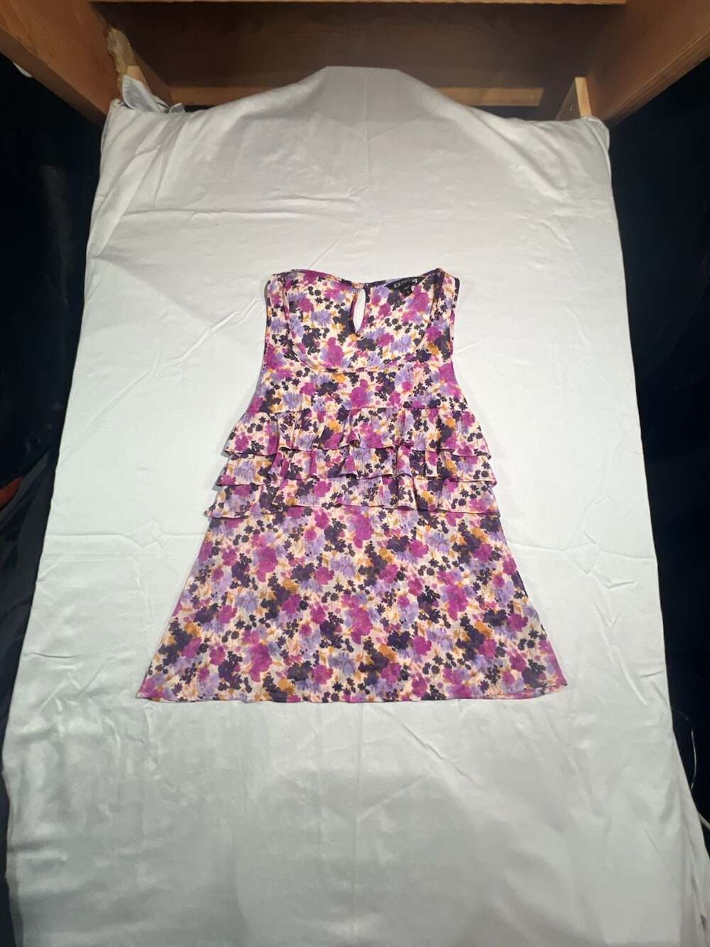 Express Floral Ruffled Sleeveless Blouse Size S